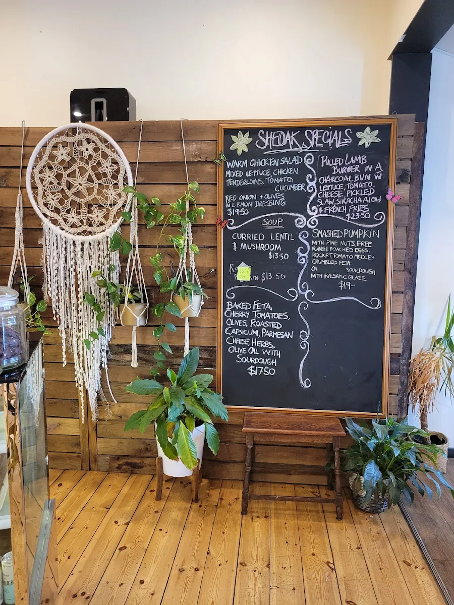 Menu, Sheoak Cafe