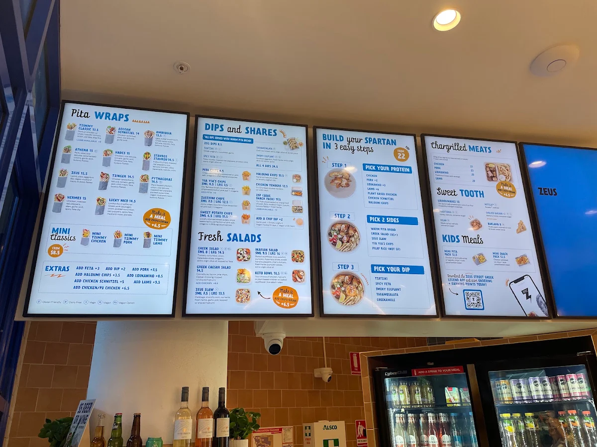 Menu, Zeus Street Greek Maroubra