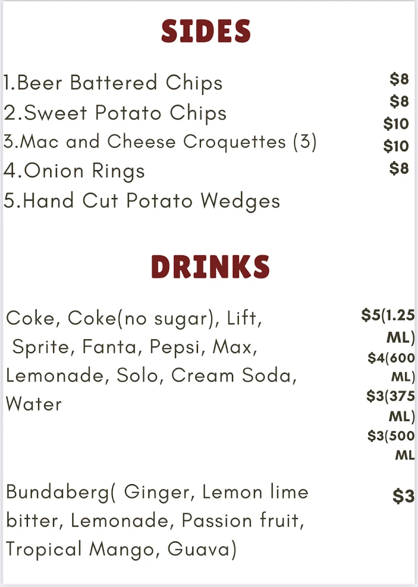 Menu, Parma Hub Chirnside park restaurants