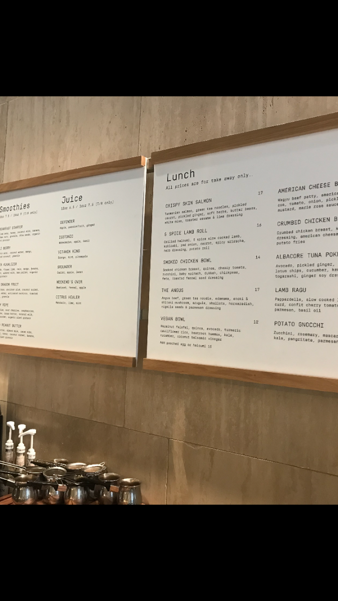 Menu, Back Row West