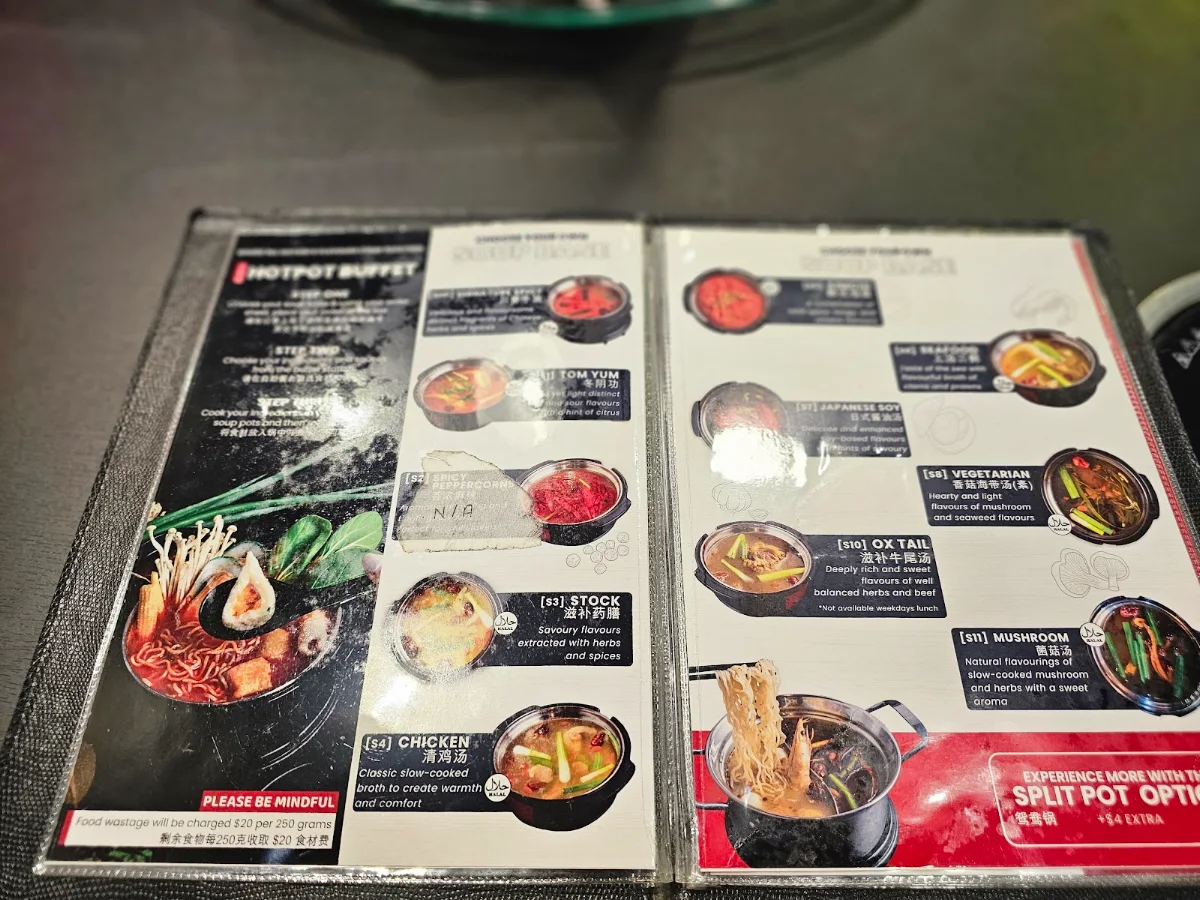 Menu, Hotpot City Hurstville