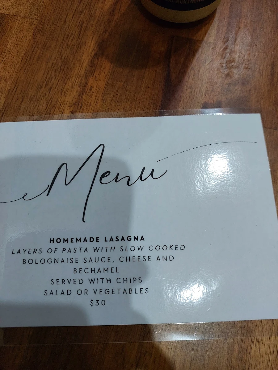 Menu, The Logan Pub