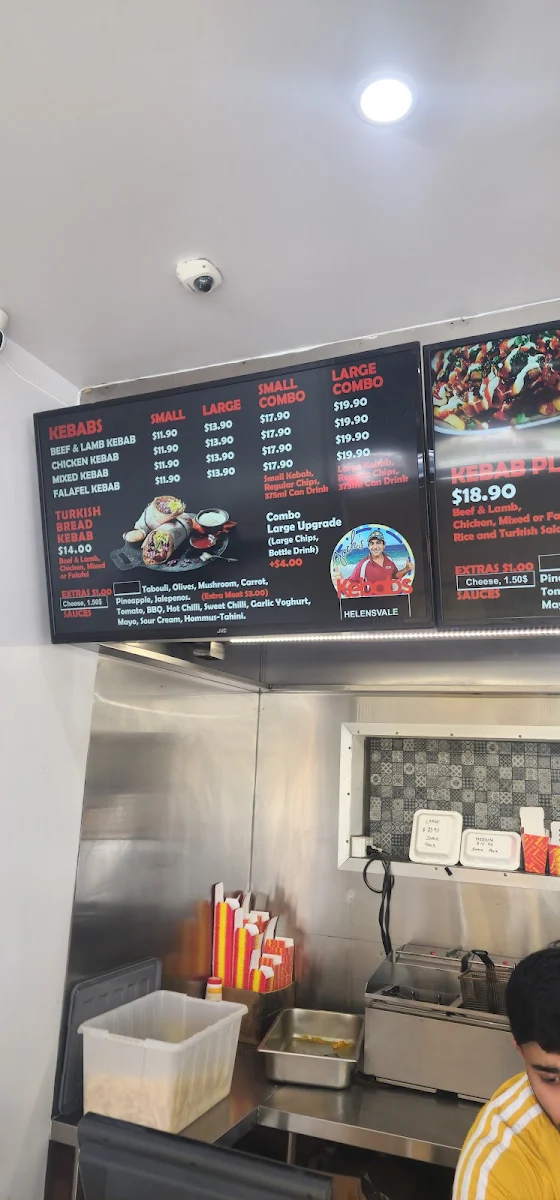 Menu, Jack's Kebabs