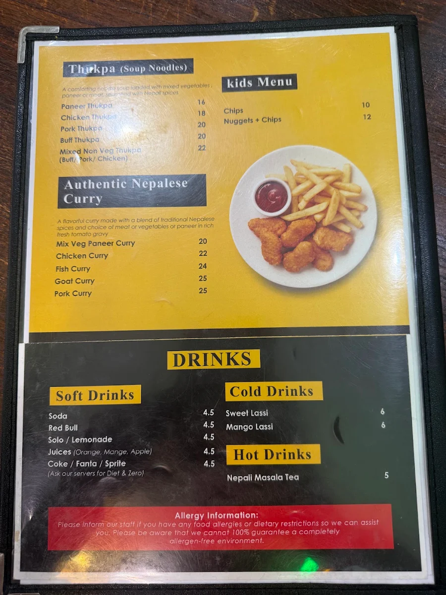 Menu, Little Magic Momo wembley