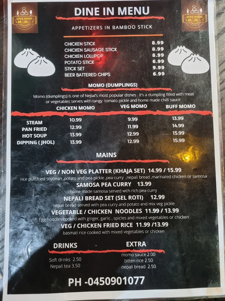 Menu, Little Magic Momo wembley