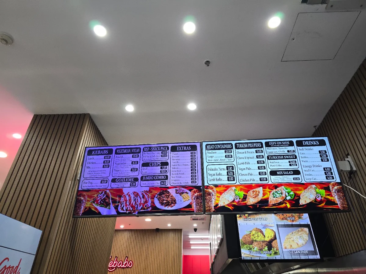 Menu, Ali's Jumbo Kebabs