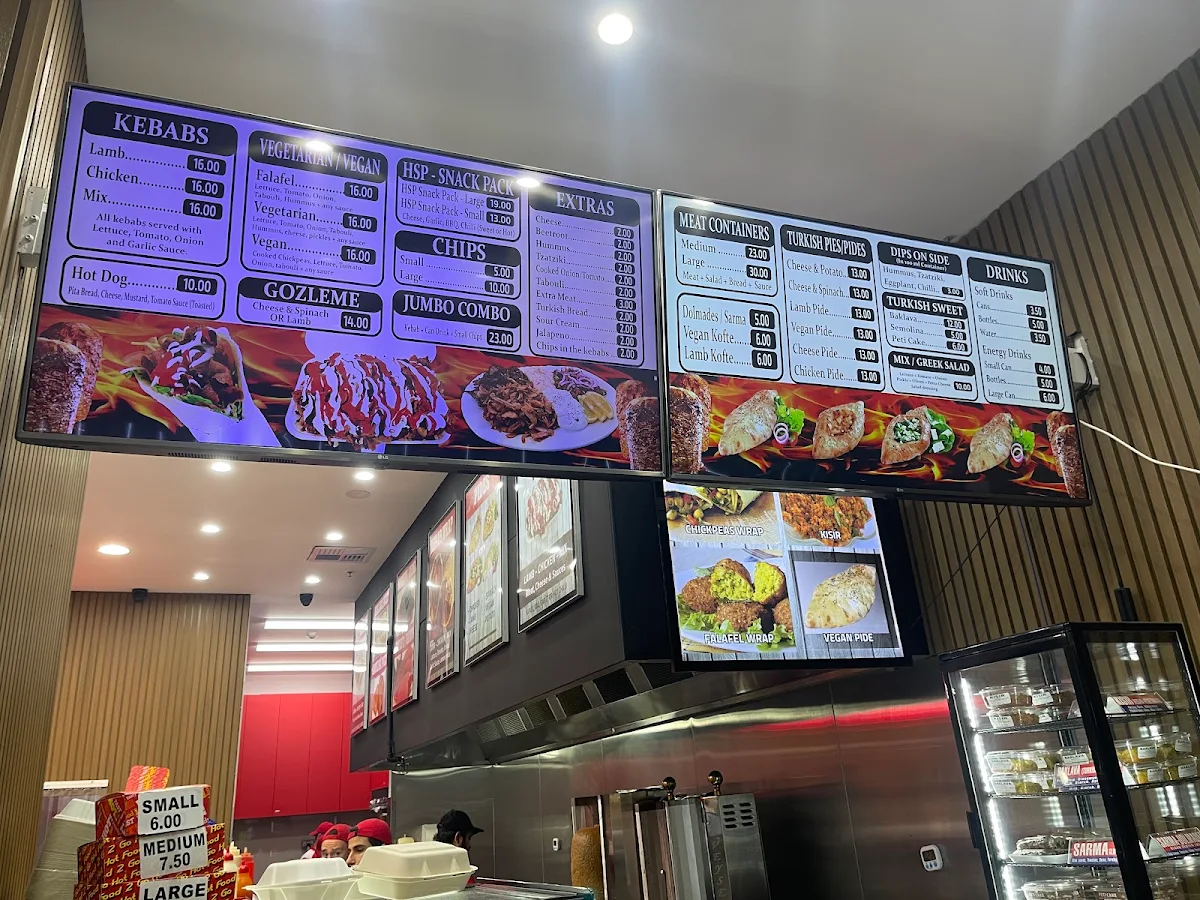 Menu, Ali's Jumbo Kebabs