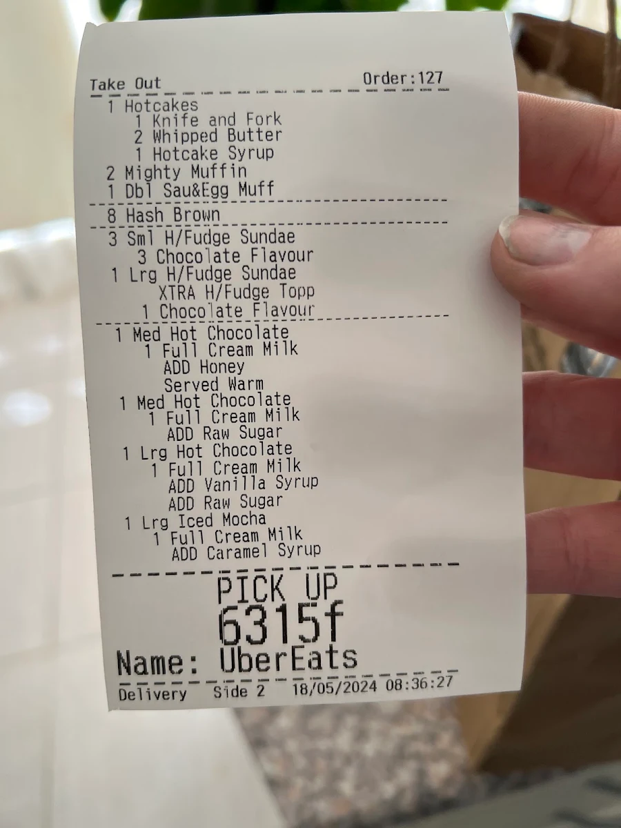 Menu, McDonald's Frankston North