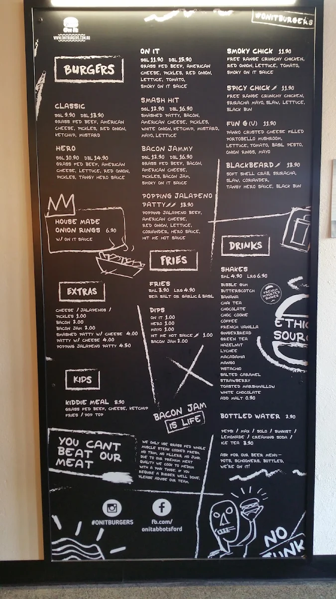 Menu, Abbotsford Food Hall