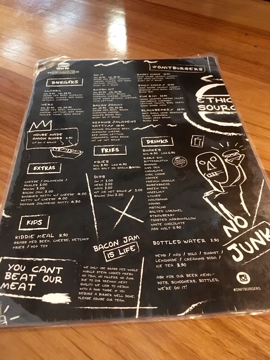 Menu, Abbotsford Food Hall