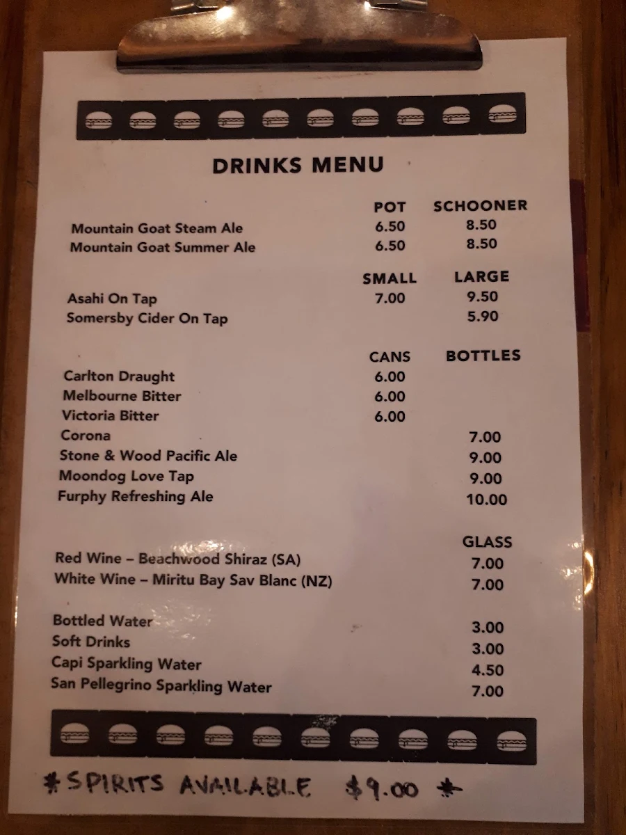 Menu, Abbotsford Food Hall