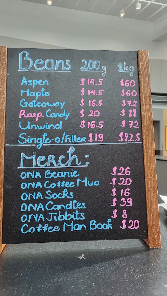 Menu, Espresso Room Gungahlin