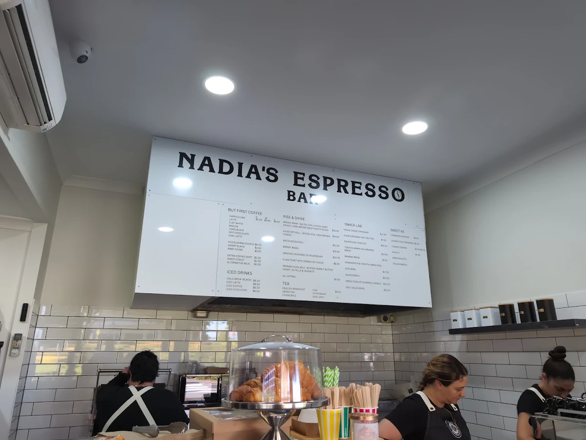 Menu, Nadia's Espresso Bar