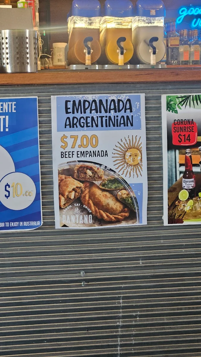 Menu, Pantano Bar
