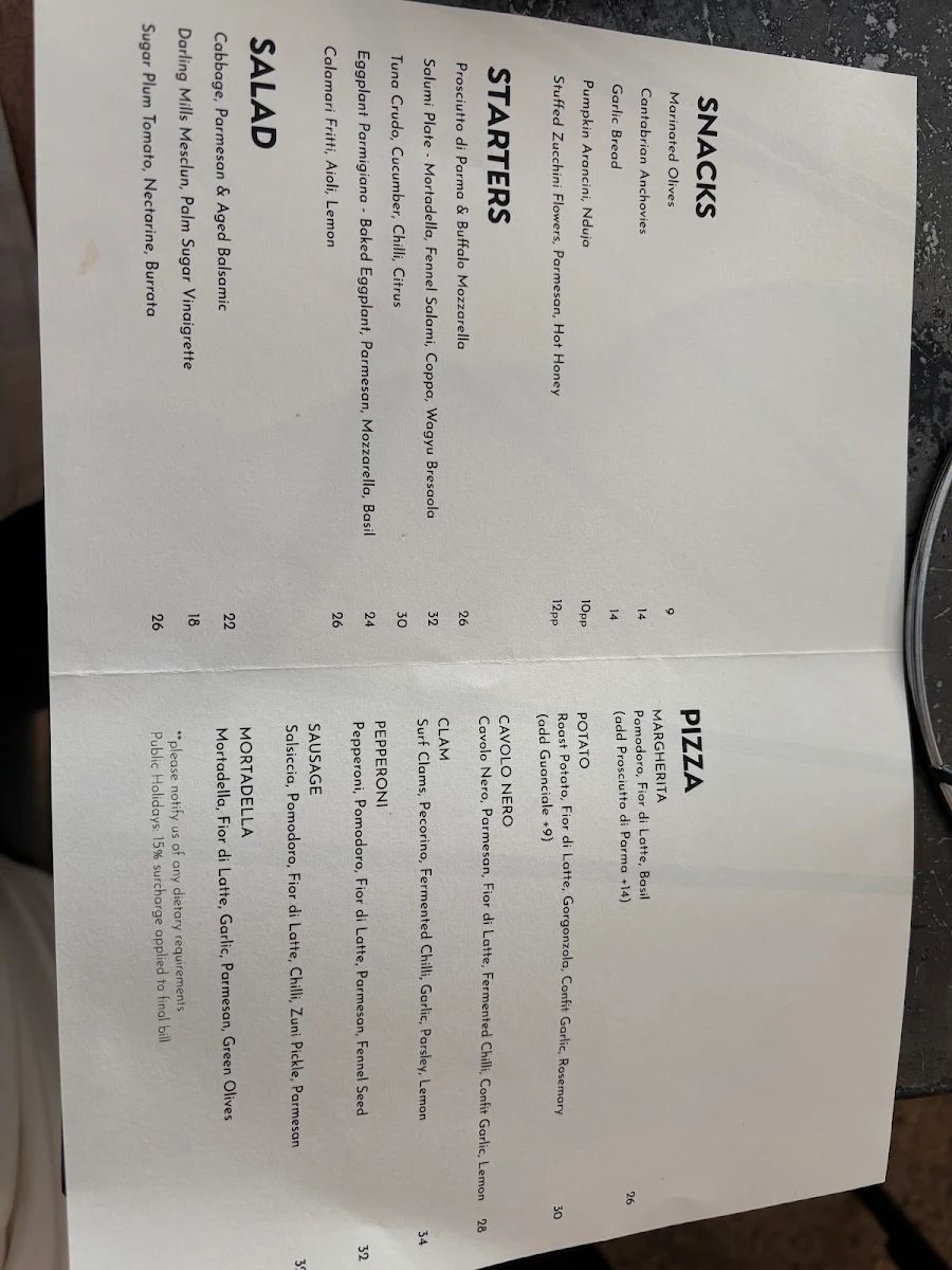 Menu, Bella Brutta