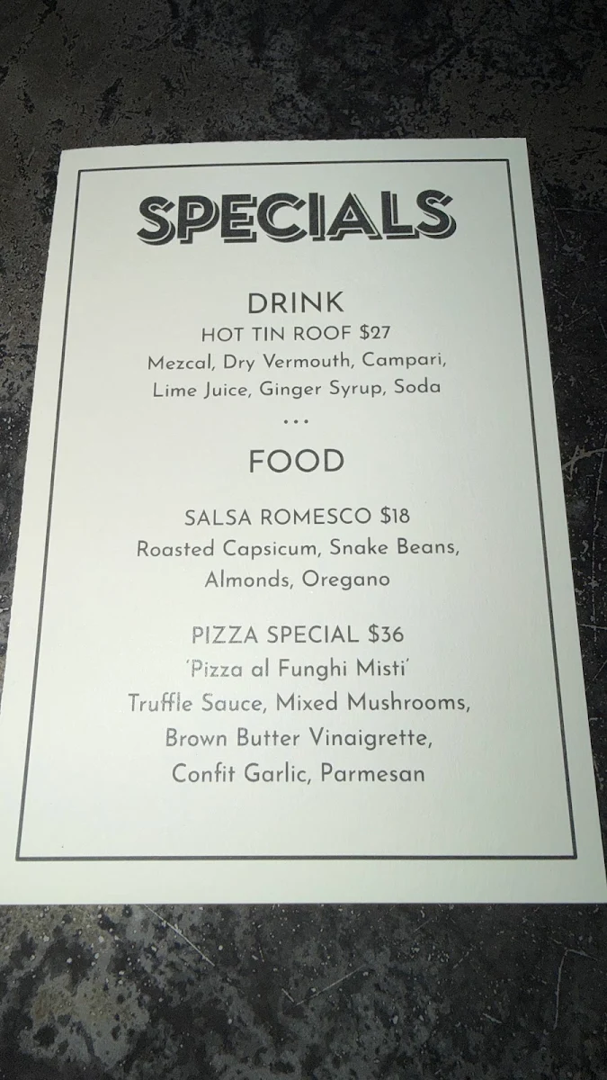 Menu, Bella Brutta
