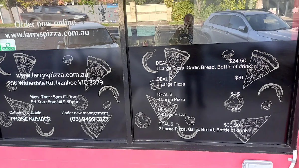 Menu, Larry's Pizza