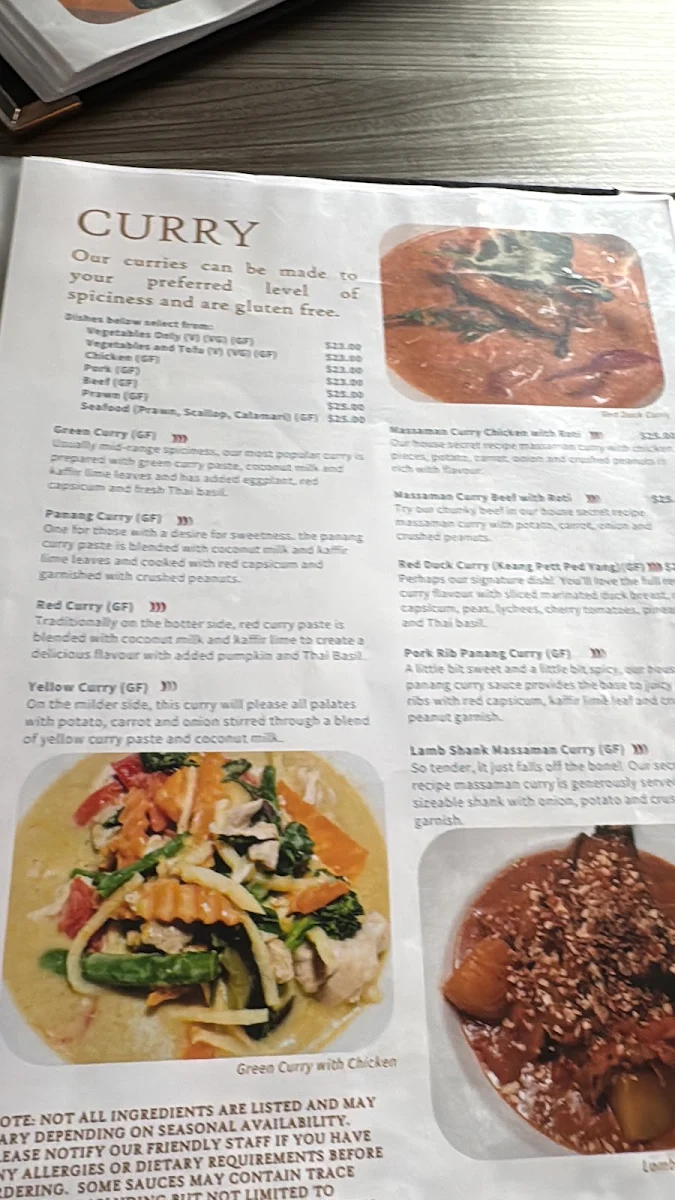 Menu, MADALA 134
