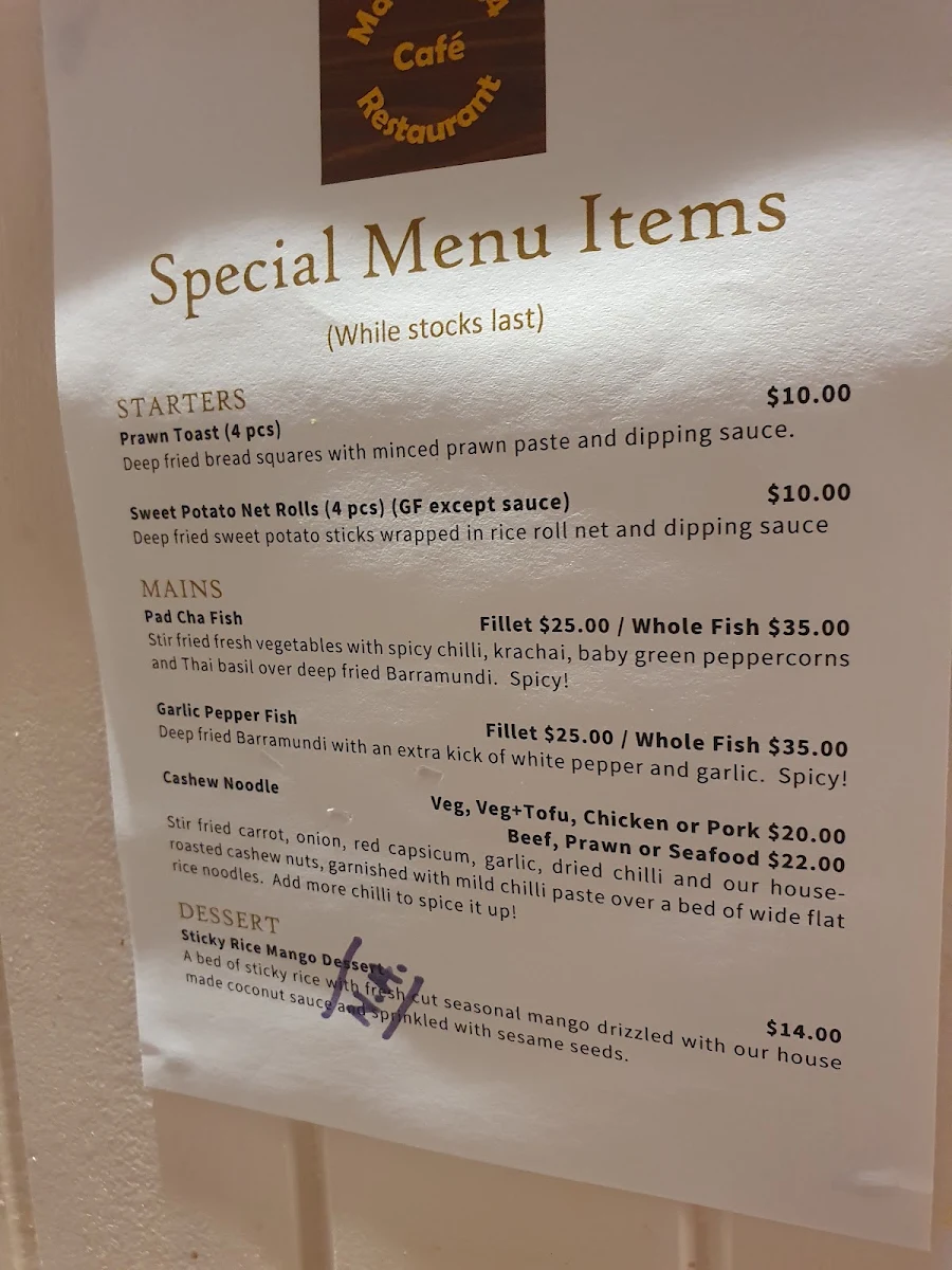 Menu, MADALA 134