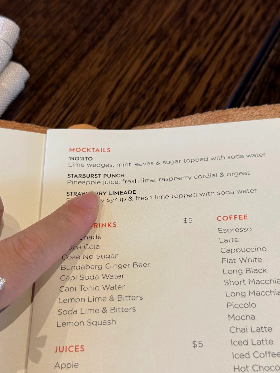 Menu, Prohibition Food and Wine