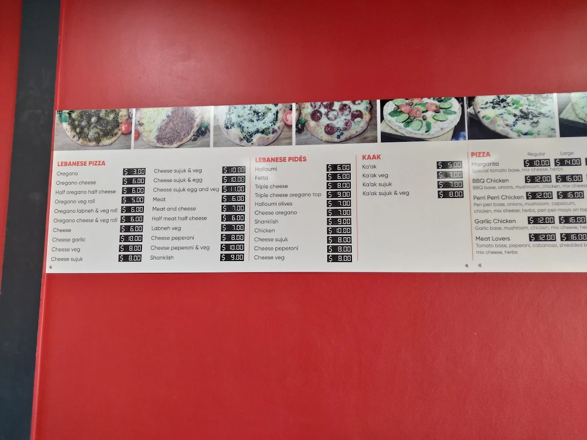 Menu, Hannas Manoosh Austral