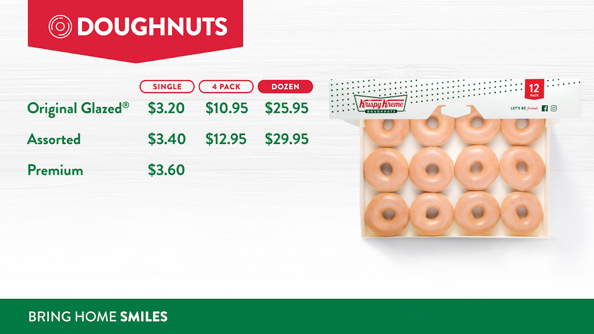 Menu, Krispy Kreme - BP Travel Centre