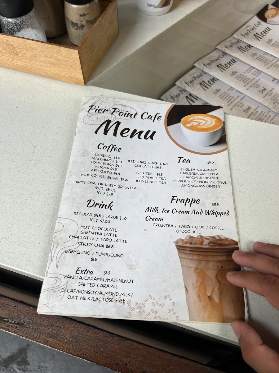 Menu, Pier Point Cafe