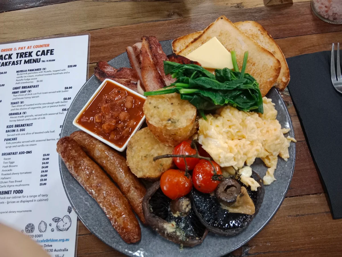 Menu, Outback Trek Cafe