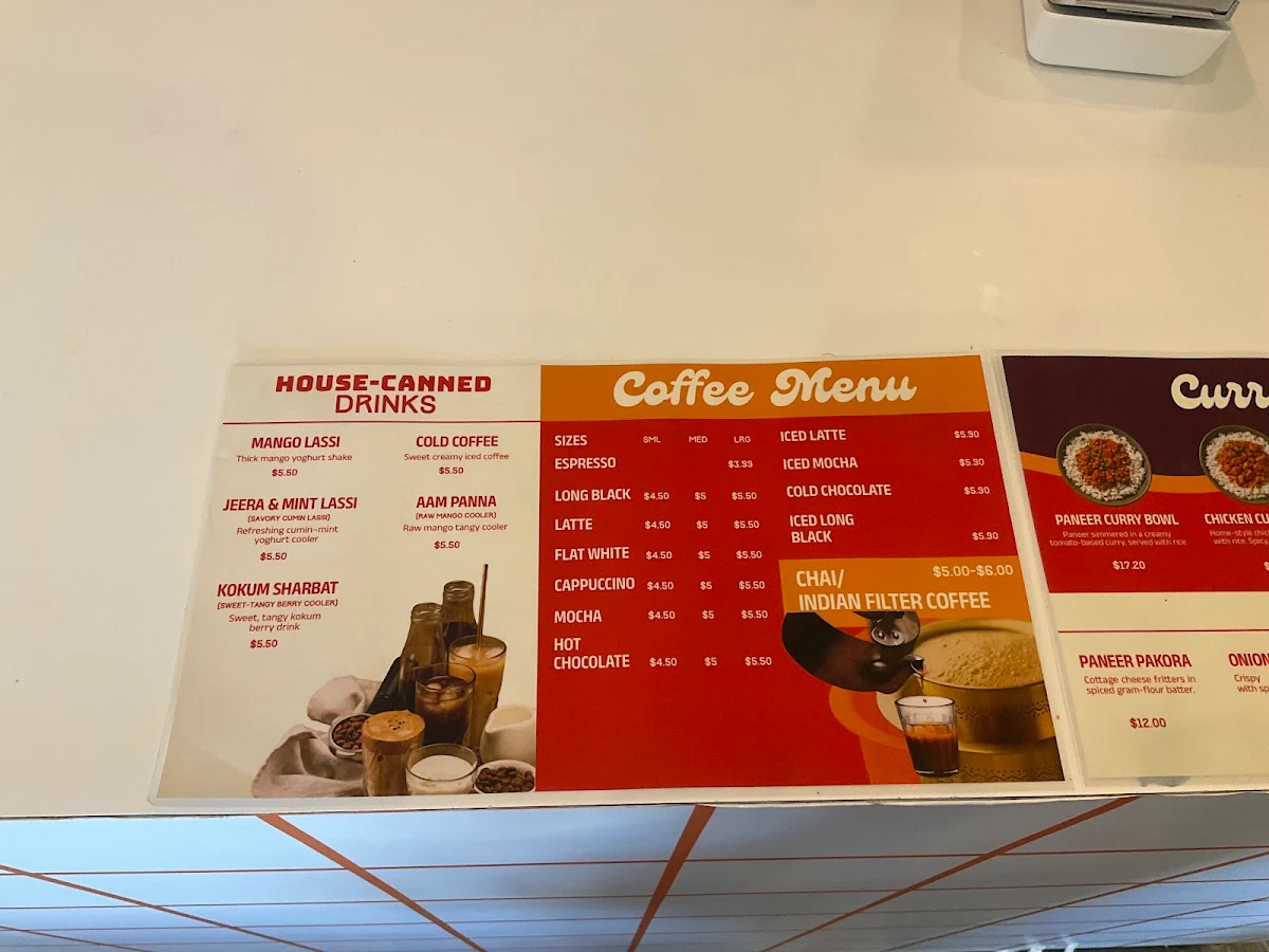 Menu, Papa Chai | Modern Indian Cafe | Curry Bowls & Jaffles