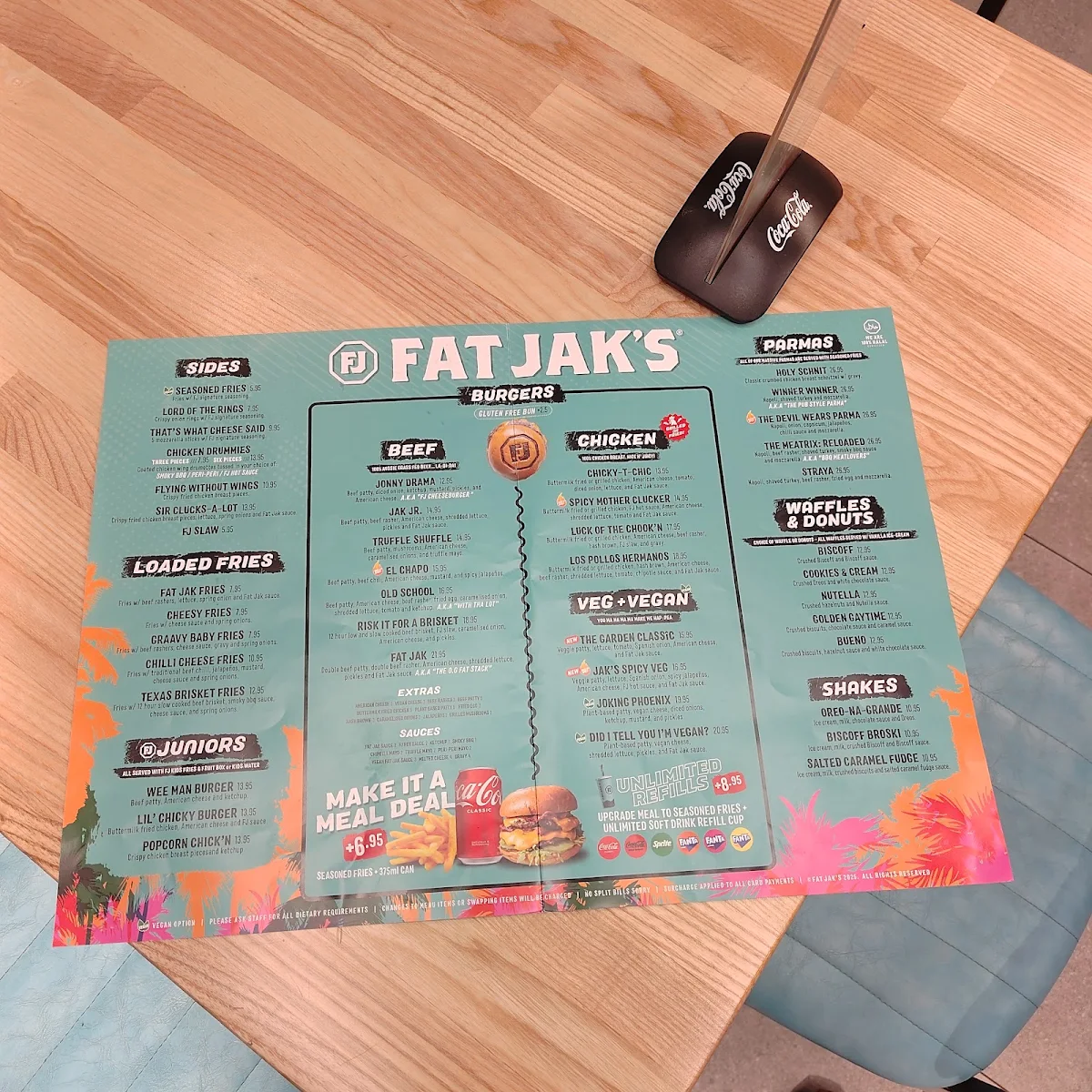 Menu, FAT JAK'S / GET CLUCK'D MERRYLANDS