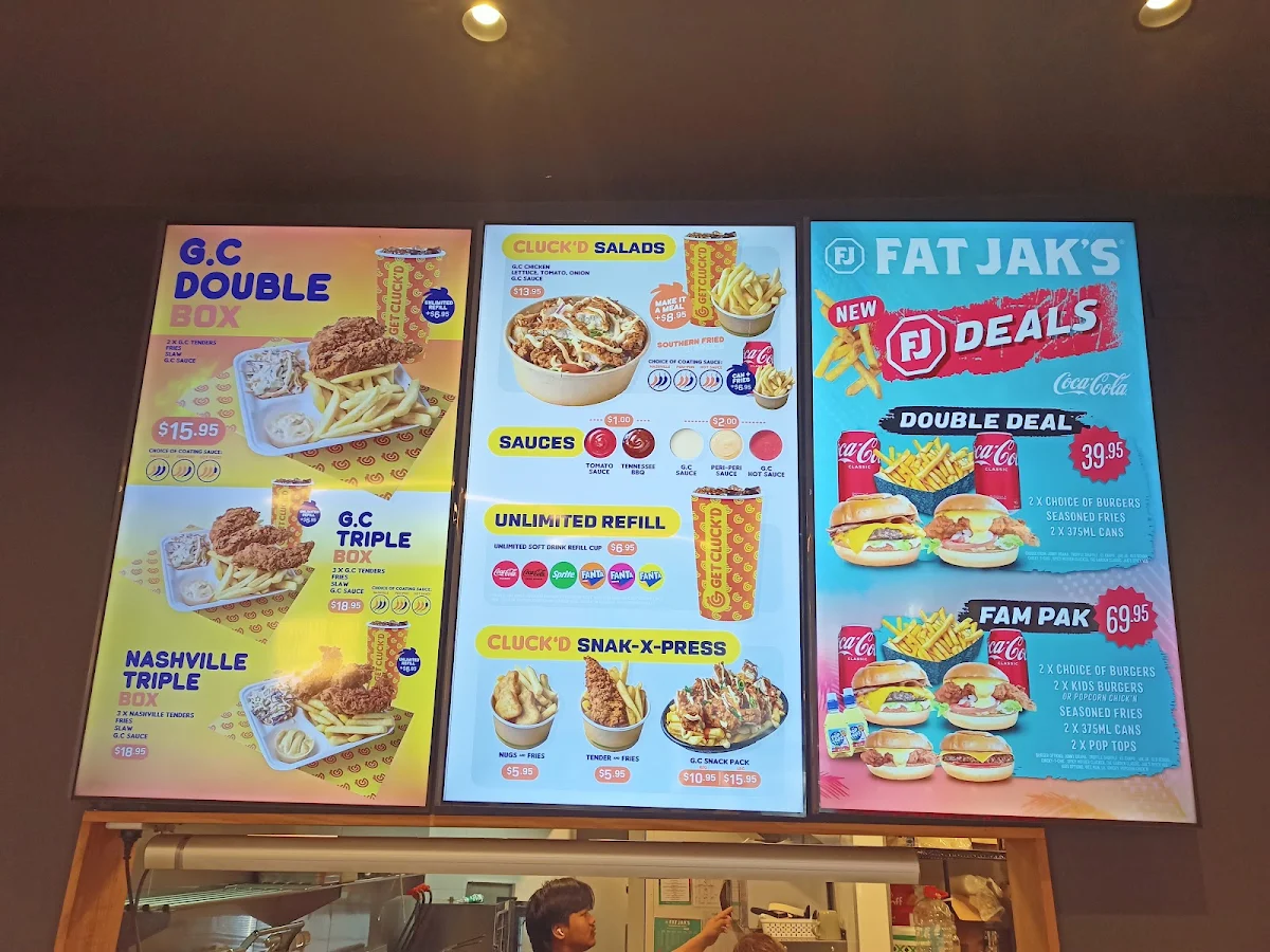 Menu, FAT JAK'S / GET CLUCK'D MERRYLANDS