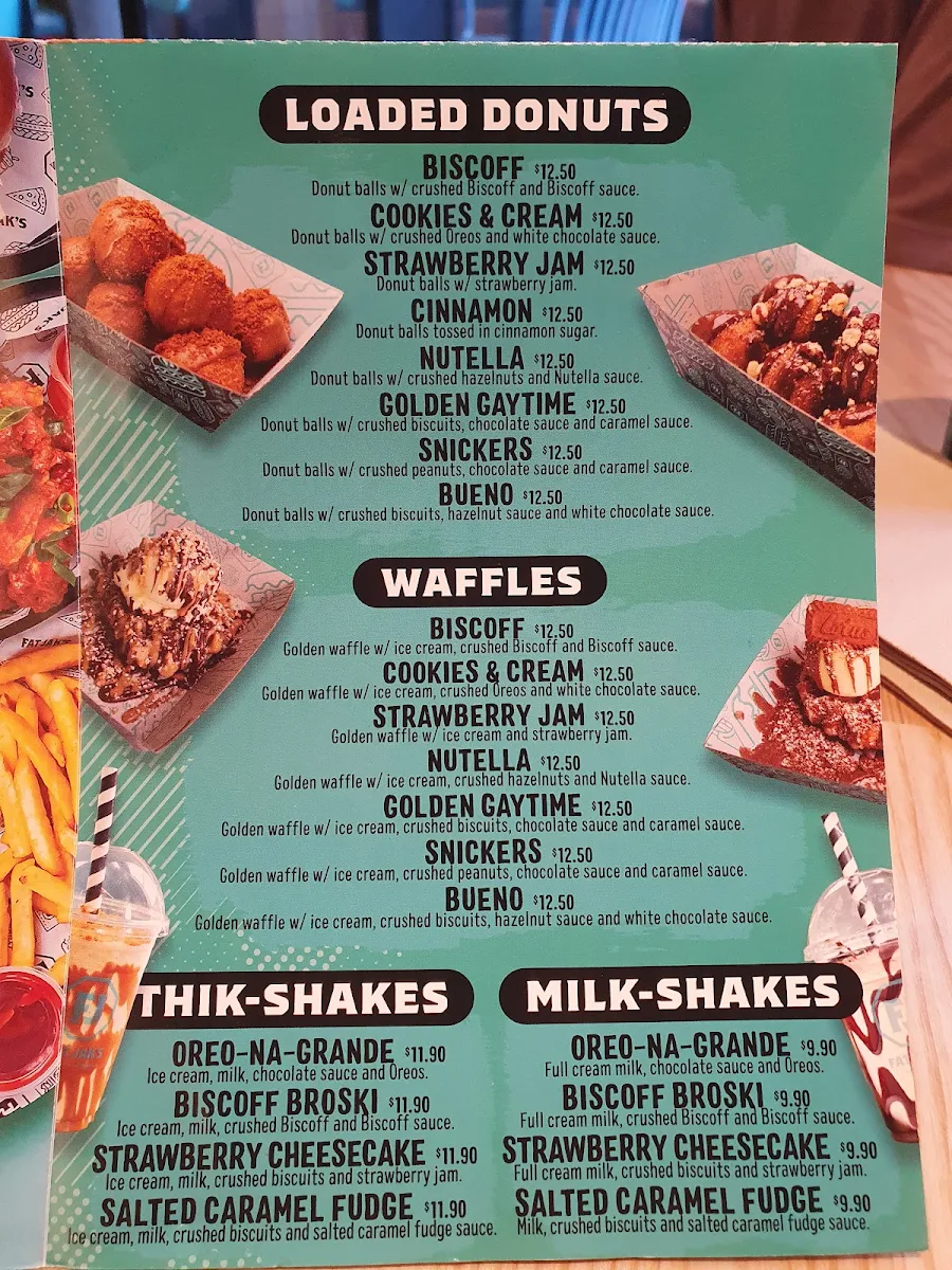 Menu, FAT JAK'S / GET CLUCK'D MERRYLANDS