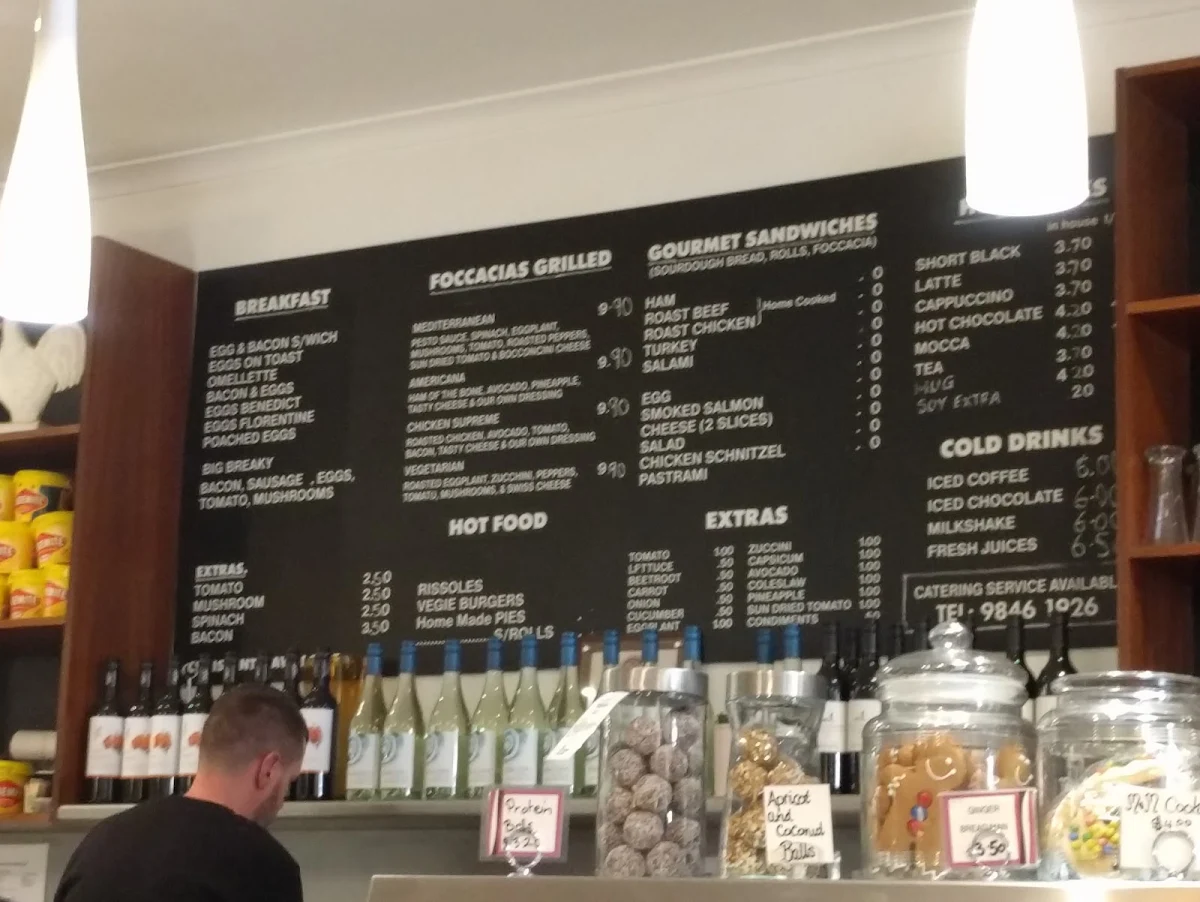 Menu, Harry's Cafe & Deli