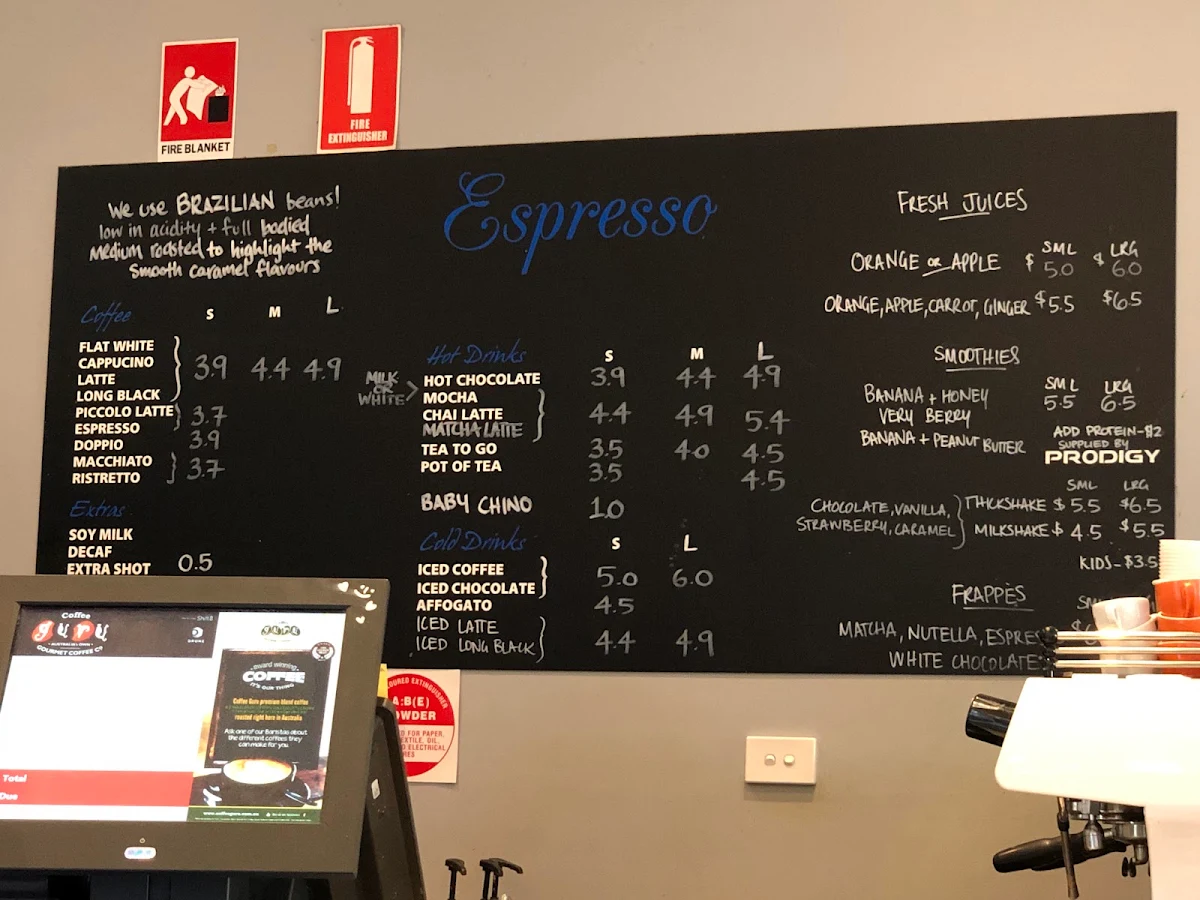 Menu, Coffee Guru Gungahlin Espresso