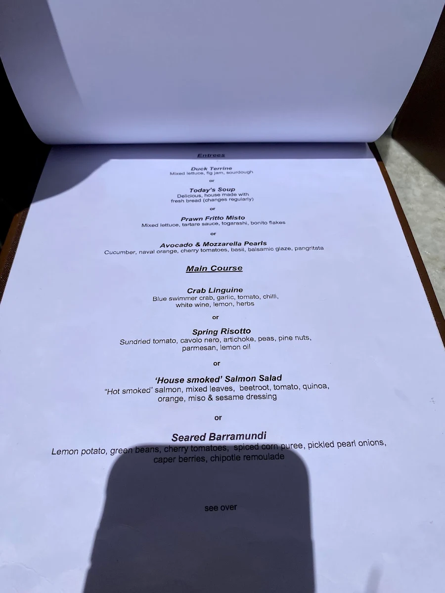 Menu, Harry’s on Green Lane Bowral