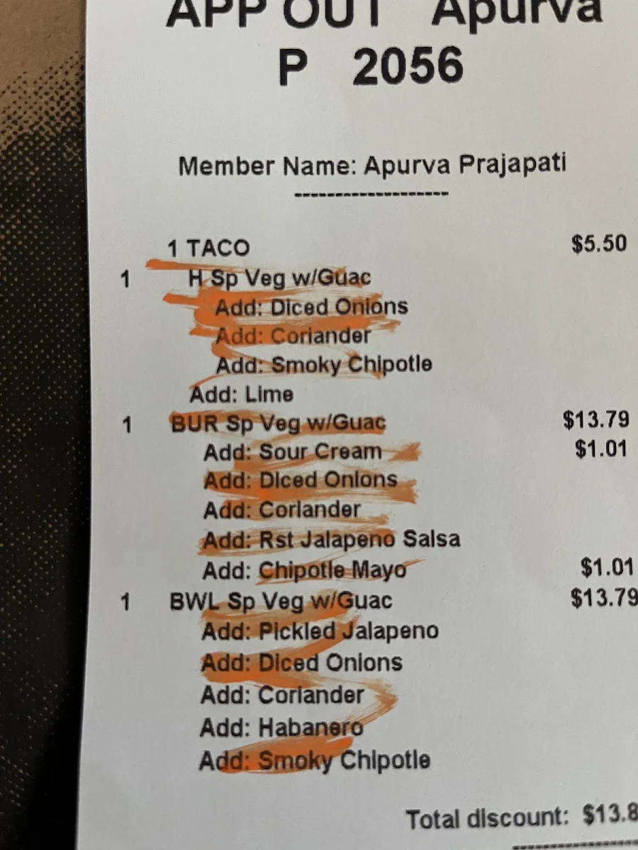 Menu, Guzman y Gomez - Tuggerah
