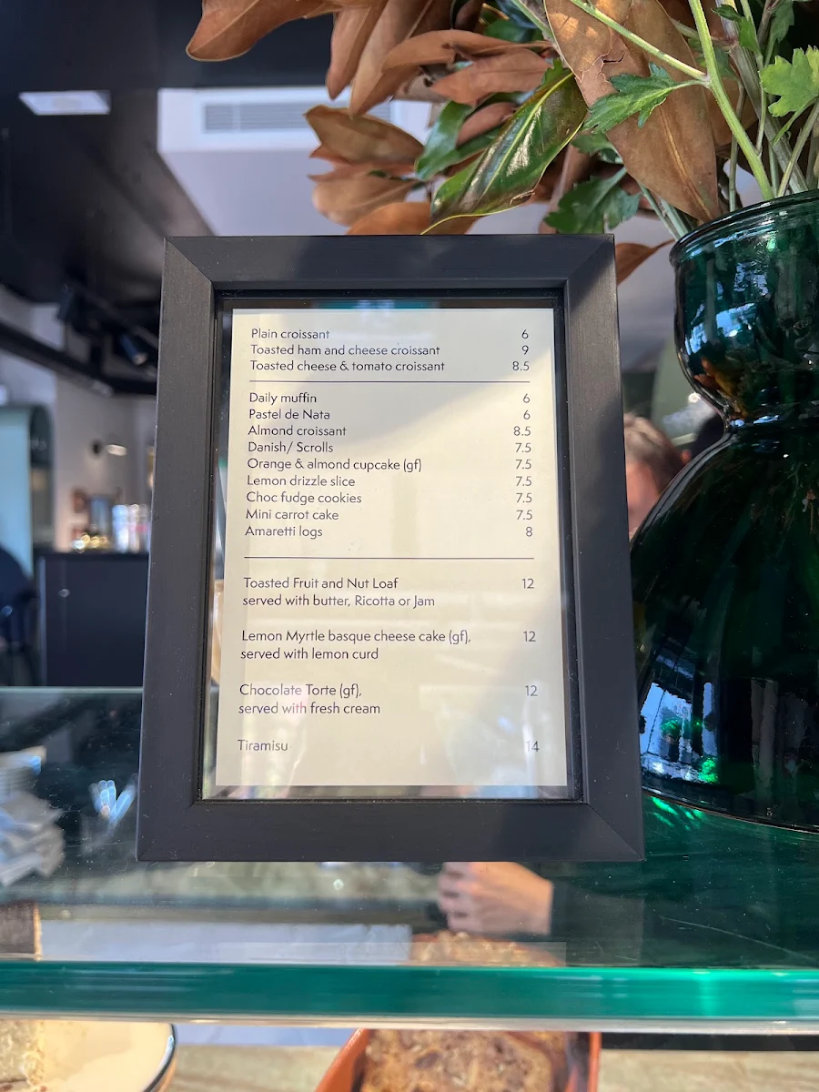 Menu, The Wedge Glebe