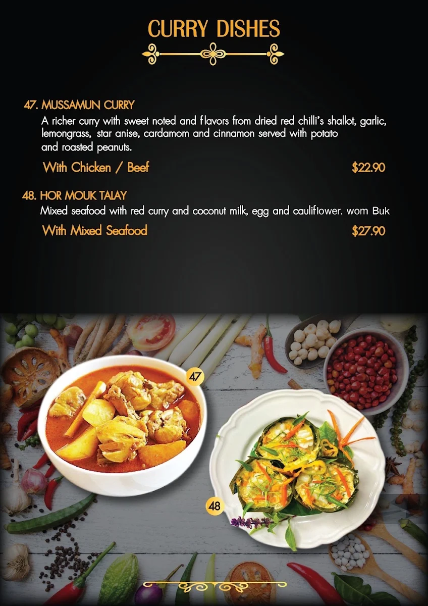 Menu, Krua Thai