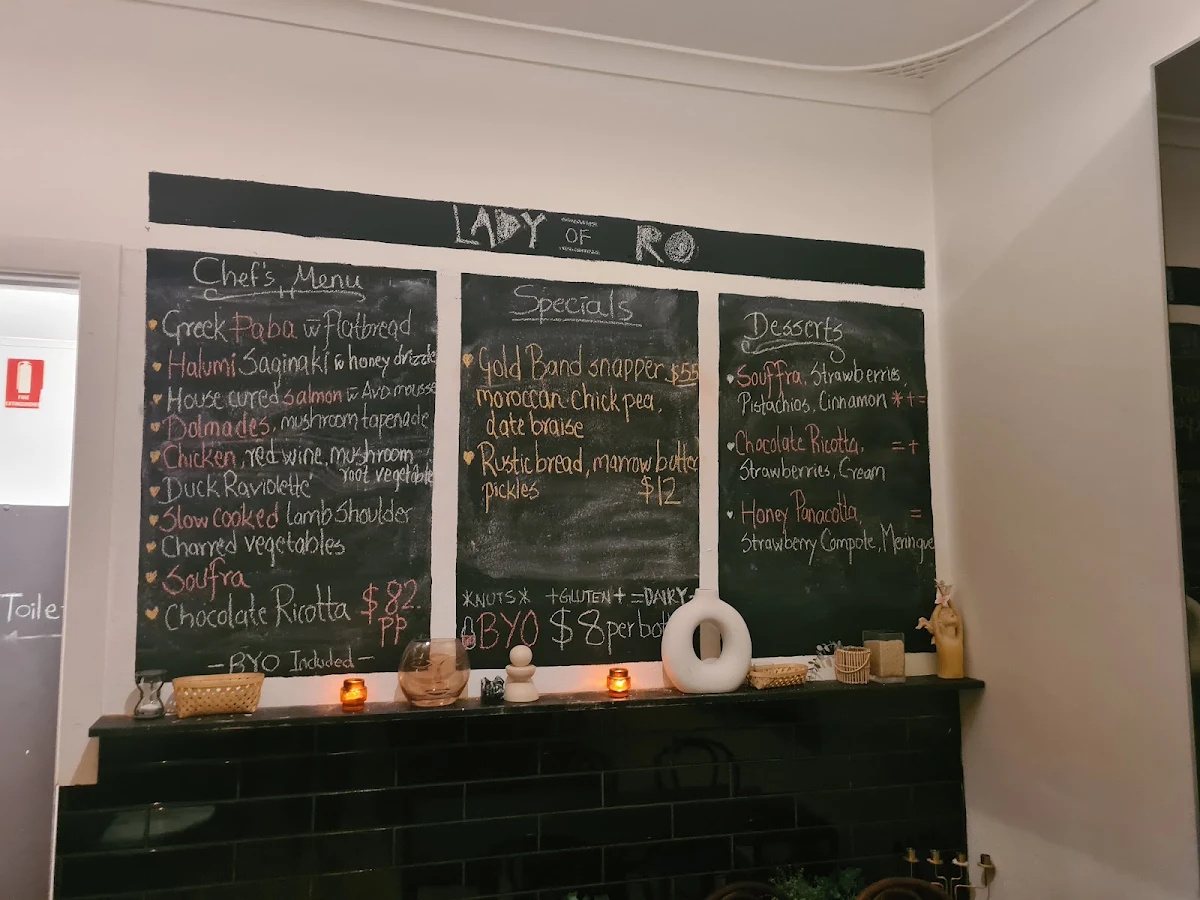Menu, Lady of Ro
