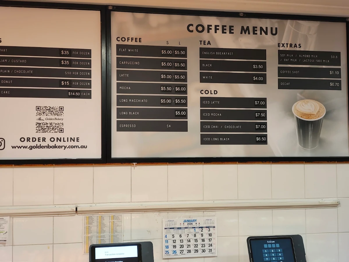 Menu, Golden Bakery - FROBISHER ST