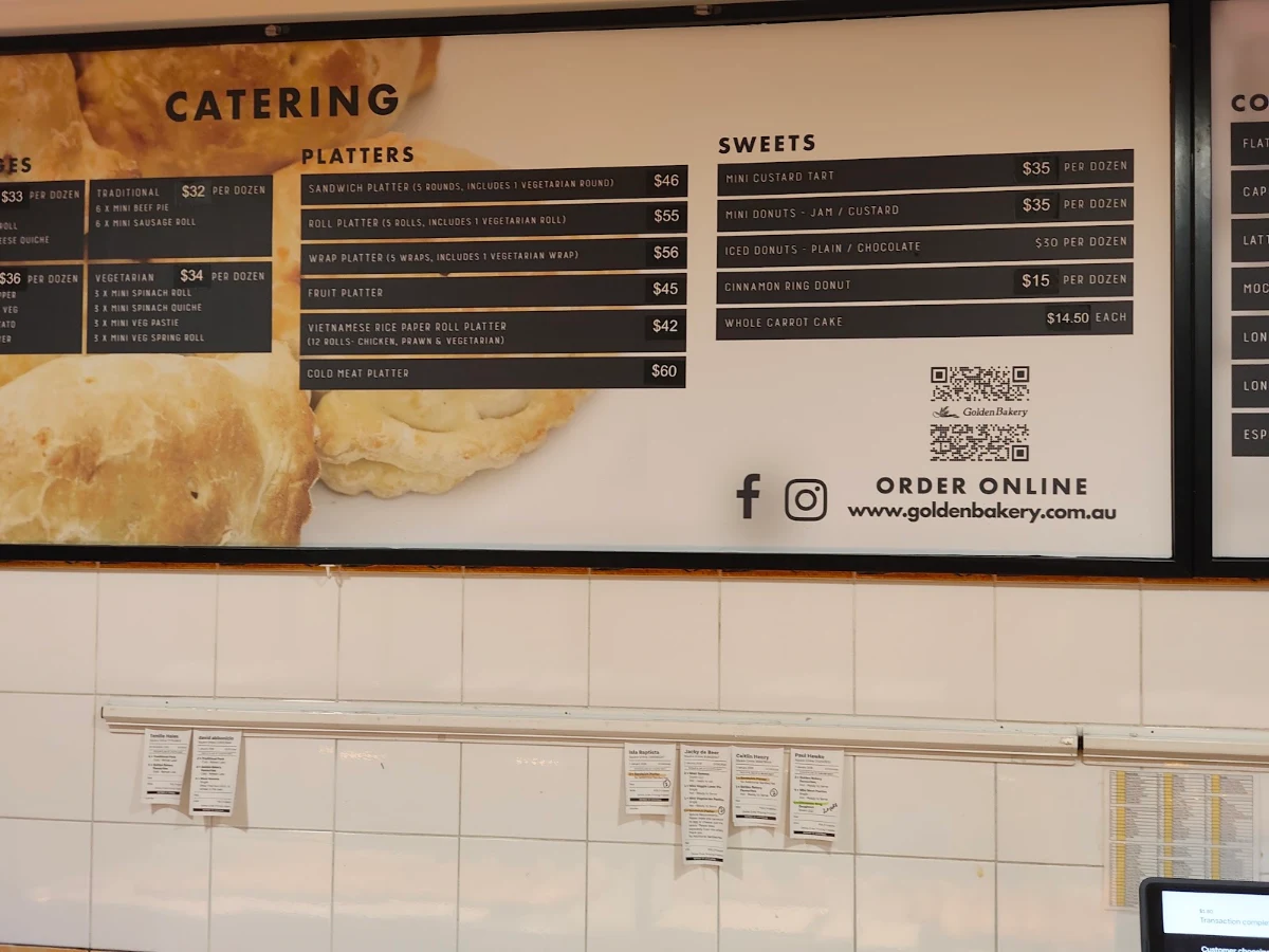 Menu, Golden Bakery - FROBISHER ST