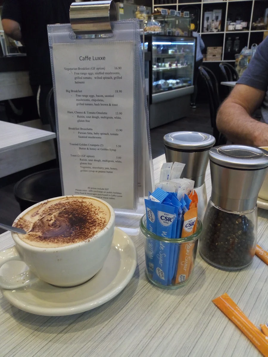 Menu, caffe luxxe