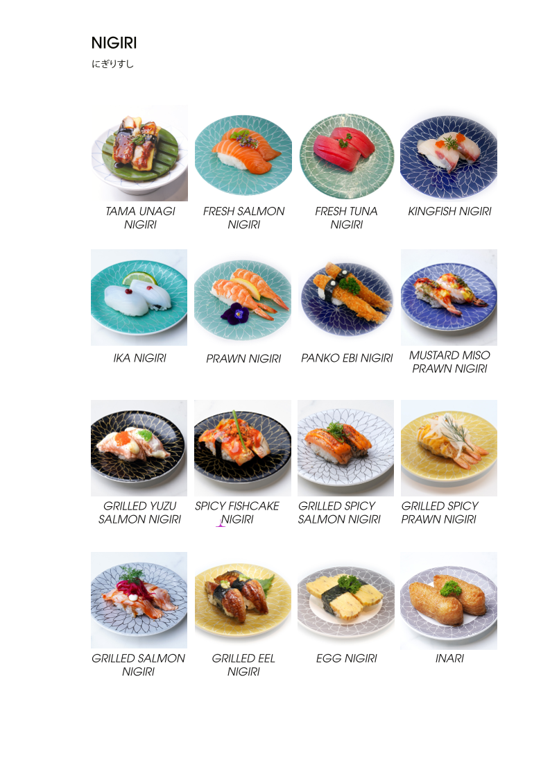 Menu, Marae Izakaya