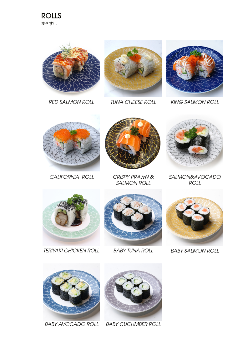 Menu, Marae Izakaya