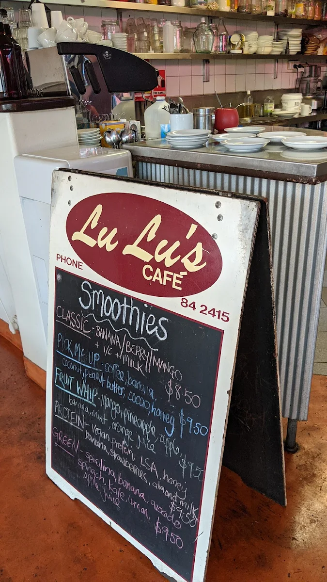 Menu, Lulu's Cafe
