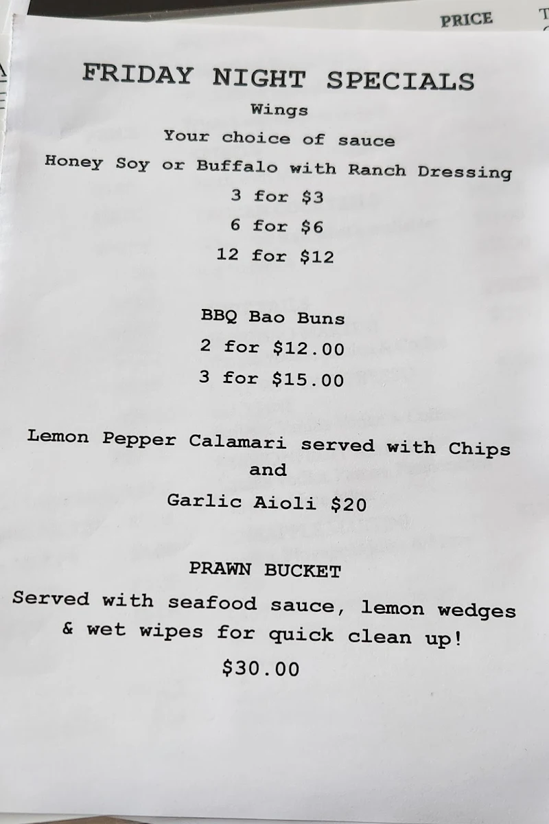 Menu, Round About Cafe