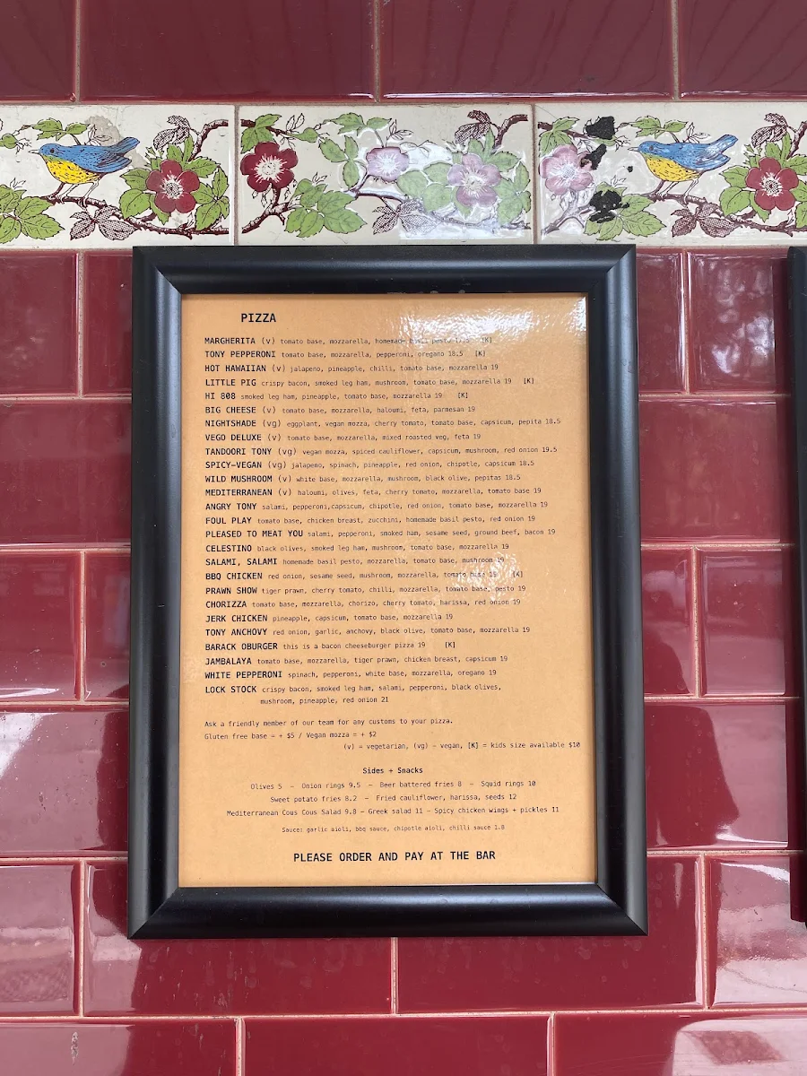 Menu, New Britannia