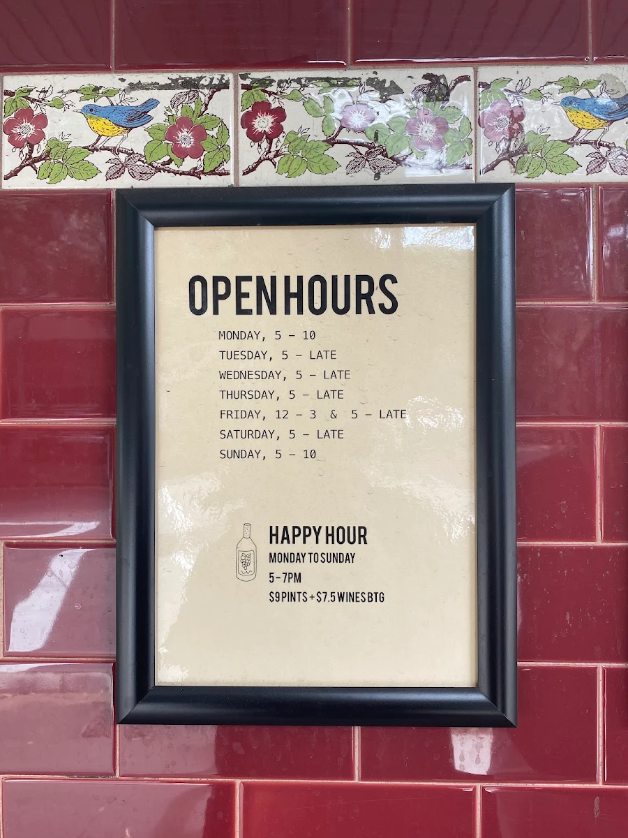 Menu, New Britannia