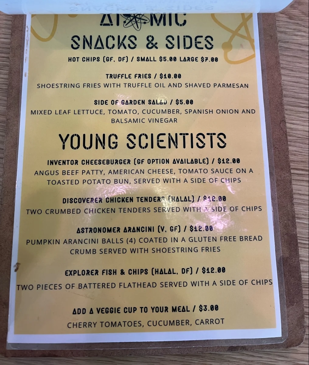 Menu, Atomic Catering