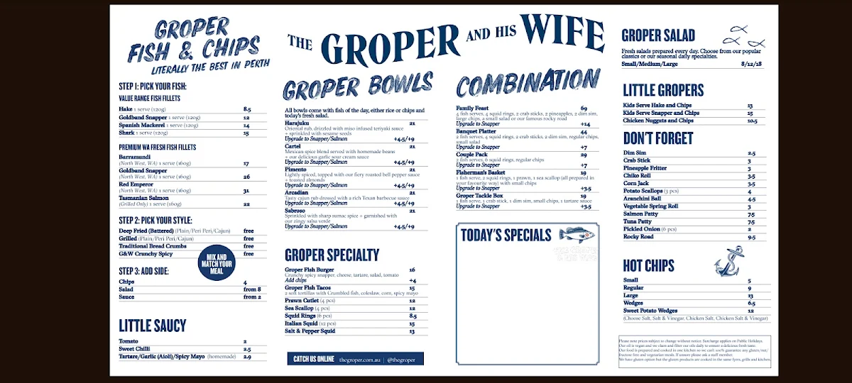 Menu, The Groper & His Wife
